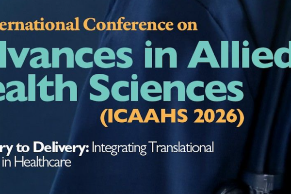 International Conference on Advances in Allied Health Sciences (ICAAHS) October 29–30, 2026.